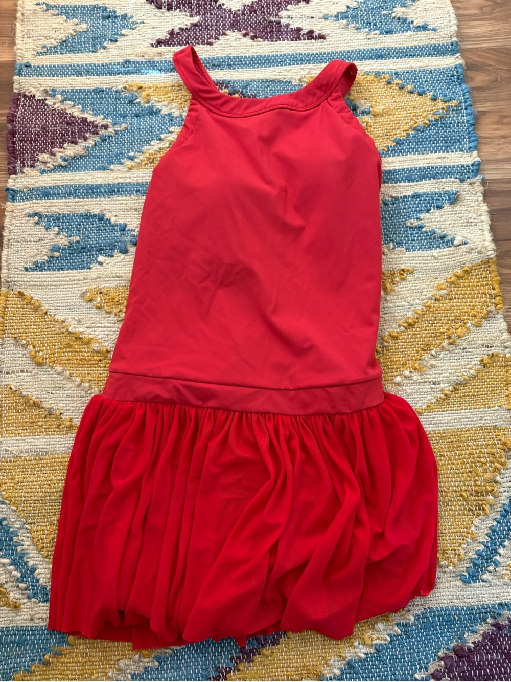 HALARA Red Sleeveless Mini Dress with Gathered Skirt